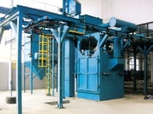 Multiple rotating shot blasting machines